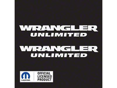 WRANGLER UNLIMITED Small Side Logo; Matte White (07-18 Jeep Wrangler JK)