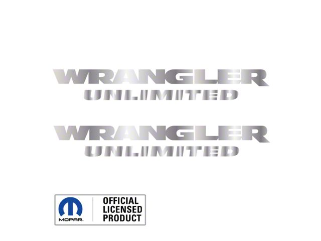 WRANGLER UNLIMITED Small Side Logo; Metallic Silver (07-18 Jeep Wrangler JK)
