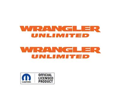 WRANGLER UNLIMITED Small Side Logo; Orange (07-18 Jeep Wrangler JK)