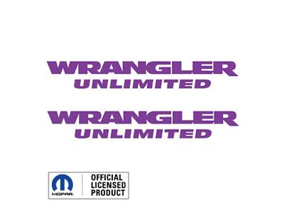 WRANGLER UNLIMITED Small Side Logo; Purple (07-18 Jeep Wrangler JK)