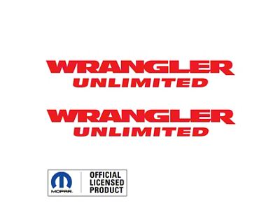 WRANGLER UNLIMITED Small Side Logo; Red (07-18 Jeep Wrangler JK)