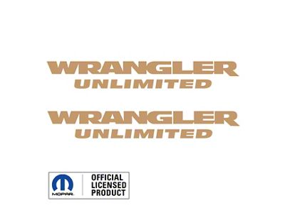 WRANGLER UNLIMITED Small Side Logo; Tan/Beige (07-18 Jeep Wrangler JK)