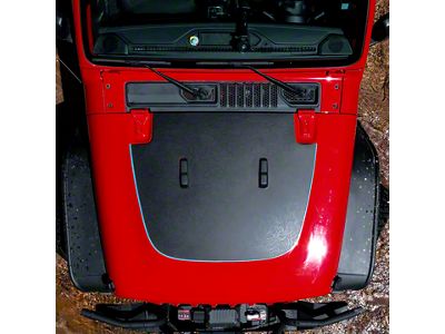 Narrow Topographic Map Hood Graphic with Windshield Bumper Cutouts; Gloss Black (20-24 Jeep Gladiator JT, Excluding Mojave & Rubicon)
