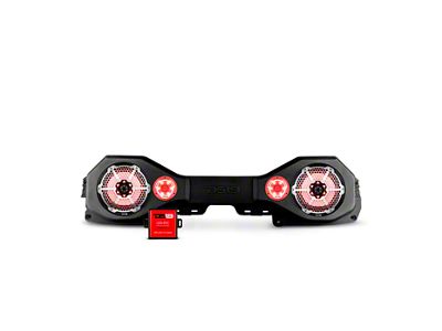 DS18 Plug and Play RGB Loaded Sound Bar Package with Metal Grille Marine Speakers; Black Sound Bar with Black Speakers (18-24 Jeep Wrangler JL)