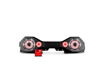 DS18 Plug and Play RGB Loaded Sound Bar Package with Metal Grille Marine Speakers; Black Sound Bar with Carbon Fiber Speakers (18-24 Jeep Wrangler JL)