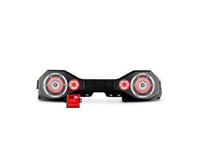 DS18 Plug and Play RGB Loaded Sound Bar Package with Metal Grille Marine Speakers; Black Sound Bar with White Speakers (20-24 Jeep Gladiator JT)