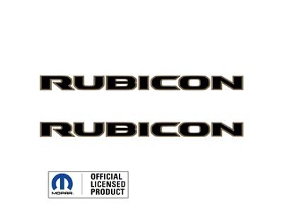 RUBICON Hood Decal; Black with 392 Gold Outline (18-24 Jeep Wrangler JL)