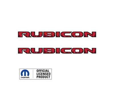 RUBICON Hood Decal; Mountain Red with Black Outline (20-24 Jeep Gladiator JT)