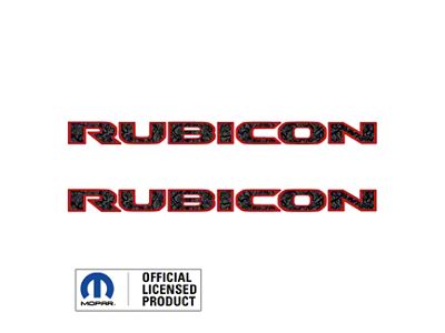 RUBICON Hood Decal; Topographical Dark Gray with Black Lines and Red Ouline (18-24 Jeep Wrangler JL)