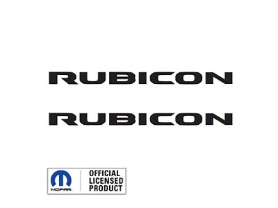 RUBICON Hood Graphic; Gloss Black (20-24 Jeep Gladiator JT)