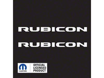 RUBICON Hood Graphic; Gloss White (20-24 Jeep Gladiator JT)