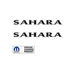 SAHARA Hood Decal; Black with Gray Outline (07-24 Jeep Wrangler JK & JL)