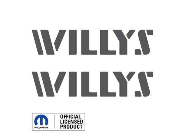 WILLYS Logo; Dark Gray (07-24 Jeep Wrangler JK & JL)