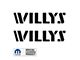 WILLYS Logo; Gloss Black (07-24 Jeep Wrangler JK & JL)