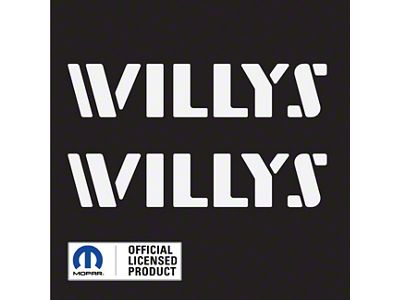 WILLYS Logo; Gloss White (07-24 Jeep Wrangler JK & JL)