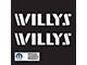 WILLYS Logo; Gloss White (07-24 Jeep Wrangler JK & JL)
