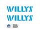 WILLYS Logo; Light Blue (07-24 Jeep Wrangler JK & JL)