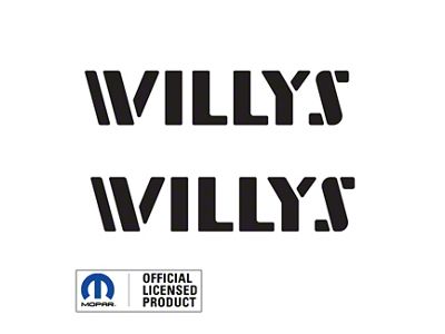 WILLYS Logo; Matte Black (07-24 Jeep Wrangler JK & JL)