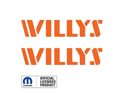 WILLYS Logo; Orange (20-24 Jeep Gladiator JT)