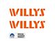 WILLYS Logo; Orange (20-24 Jeep Gladiator JT)
