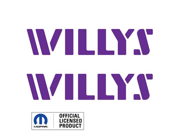 WILLYS Logo; Purple (07-24 Jeep Wrangler JK & JL)