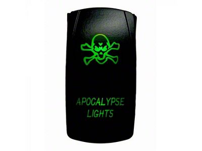 Quake LED 2-Way Apocalypse Rocker Switch; Green (Universal; Some Adaptation May Be Required)