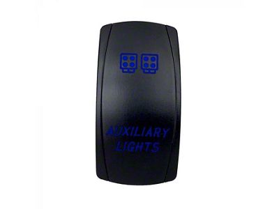 Quake LED 2-Way Auxiliary Light Rocker Switch; Blue (Universal; Some Adaptation May Be Required)