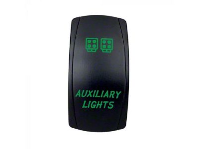 Quake LED 2-Way Auxiliary Light Rocker Switch; Green (Universal; Some Adaptation May Be Required)
