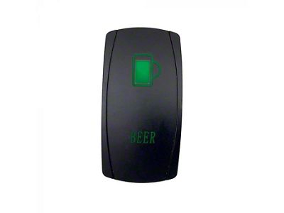Quake LED 2-Way Beer Rocker Switch; Green (Universal; Some Adaptation May Be Required)