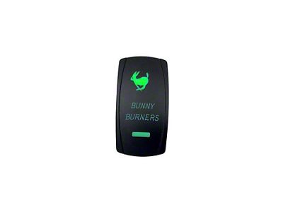 Quake LED 2-Way Bunny Burners Rocker Switch; Green (Universal; Some Adaptation May Be Required)