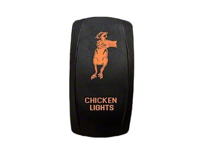 Quake LED 2-Way Chicken Lights Rocker Switch; Amber (Universal; Some Adaptation May Be Required)