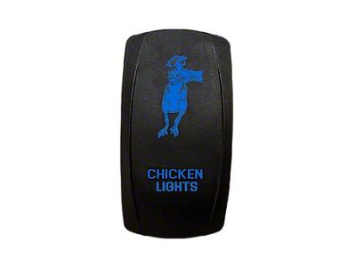Quake LED 2-Way Chicken Lights Rocker Switch; Blue (Universal; Some Adaptation May Be Required)