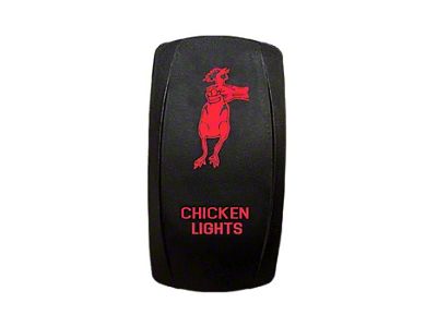 Quake LED 2-Way Chicken Lights Rocker Switch; Red (Universal; Some Adaptation May Be Required)