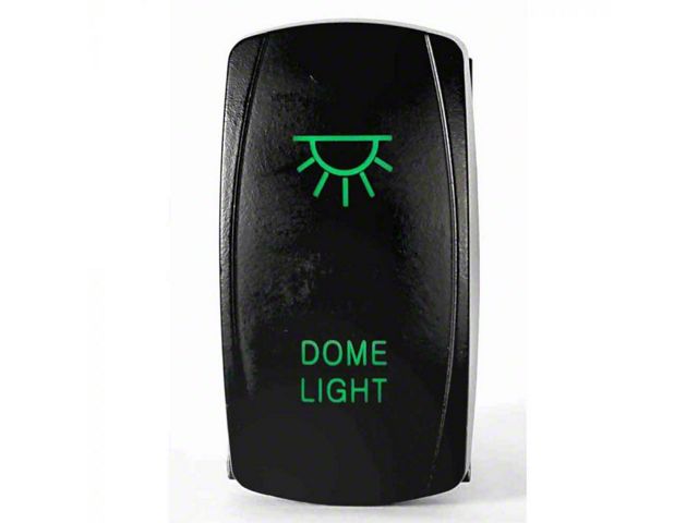 Quake LED 2-Way Dome Light Rocker Switch; Green (Universal; Some Adaptation May Be Required)