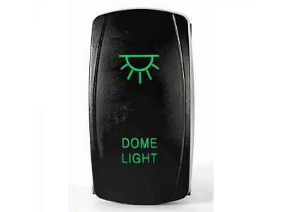 Quake LED 2-Way Dome Light Rocker Switch; Green (Universal; Some Adaptation May Be Required)