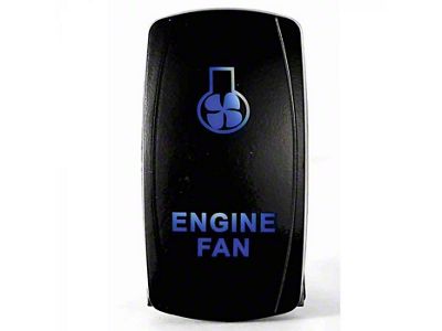 Quake LED 2-Way Engine Fan Rocker Switch; Blue (Universal; Some Adaptation May Be Required)