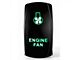 Quake LED 2-Way Engine Fan Rocker Switch; Green (Universal; Some Adaptation May Be Required)
