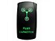 Quake LED 2-Way Flux Capacitor Rocker Switch; Green (Universal; Some Adaptation May Be Required)
