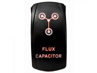 Quake LED 2-Way Flux Capacitor Rocker Switch; Red (Universal; Some Adaptation May Be Required)