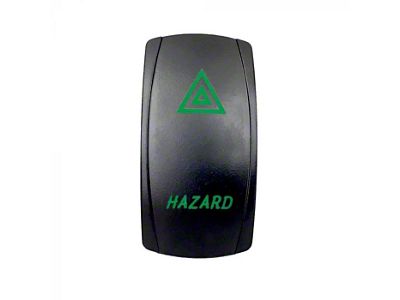 Quake LED 2-Way Hazard Rocker Switch; Green (Universal; Some Adaptation May Be Required)