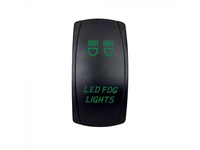 Quake LED 2-Way LED Fog Lights Rocker Switch; Green (Universal; Some Adaptation May Be Required)