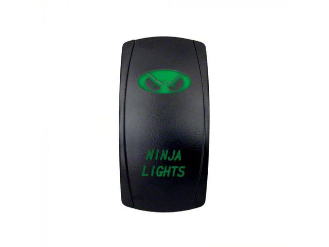 Quake LED 2-Way Ninja Lights Rocker Switch; Green (Universal; Some Adaptation May Be Required)