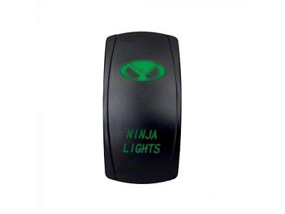 Quake LED 2-Way Ninja Lights Rocker Switch; Green (Universal; Some Adaptation May Be Required)