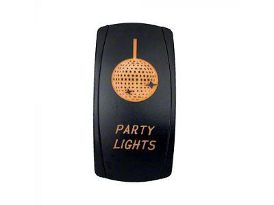 Quake LED 2-Way Party Lights Rocker Switch; Amber (Universal; Some Adaptation May Be Required)