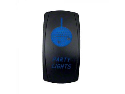 Quake LED 2-Way Party Lights Rocker Switch; Blue (Universal; Some Adaptation May Be Required)