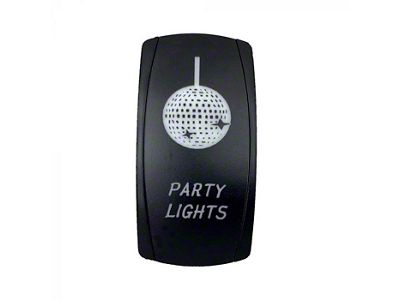 Quake LED 2-Way Party Lights Rocker Switch; Red (Universal; Some Adaptation May Be Required)