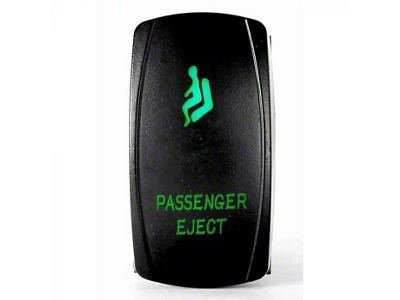 Quake LED 2-Way Passenger Eject Rocker Switch; Green (Universal; Some Adaptation May Be Required)