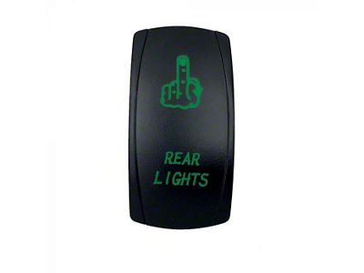 Quake LED 2-Way Rear Lights Rocker Switch; Green (Universal; Some Adaptation May Be Required)