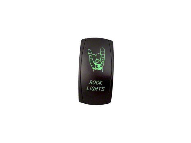 Quake LED 2-Way Rock Lights Rocker Switch; Green (Universal; Some Adaptation May Be Required)
