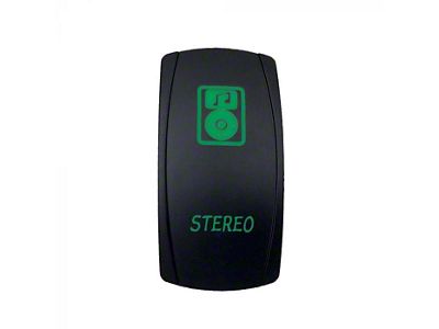 Quake LED 2-Way Stereo Rocker Switch; Green (Universal; Some Adaptation May Be Required)
